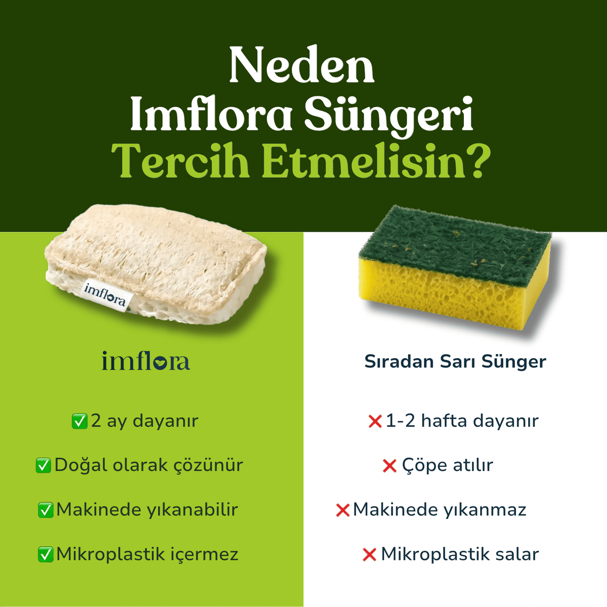 Doğal Selüloz & Kabak Lifi Bulaşık Süngeri