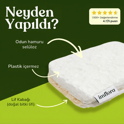 Doğal Selüloz & Kabak Lifi Bulaşık Süngeri